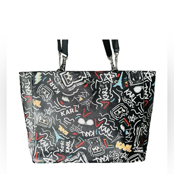 Karl Lagerfeld Black Graphic Tote Bag  NWT - Picture 11 of 11